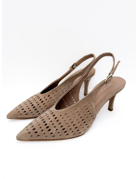 Sling back traforata in suede