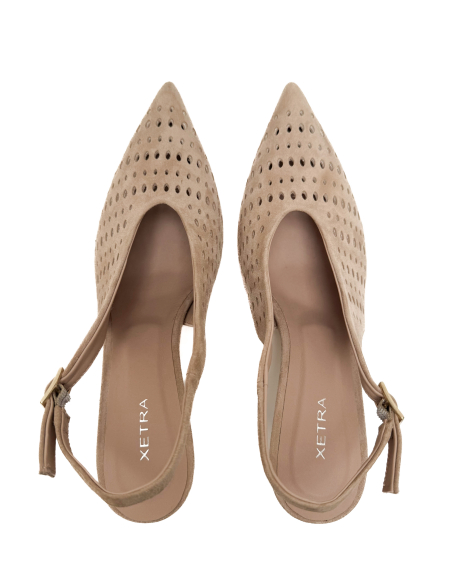 Sling back traforata in suede
