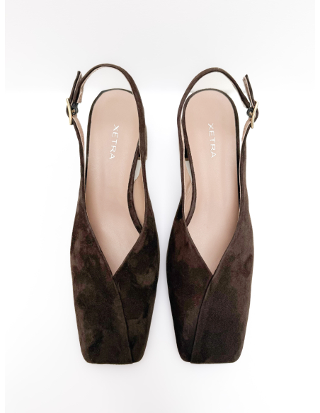 Sling back in suede