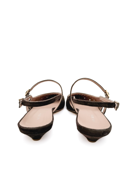 Sling back traforata in suede