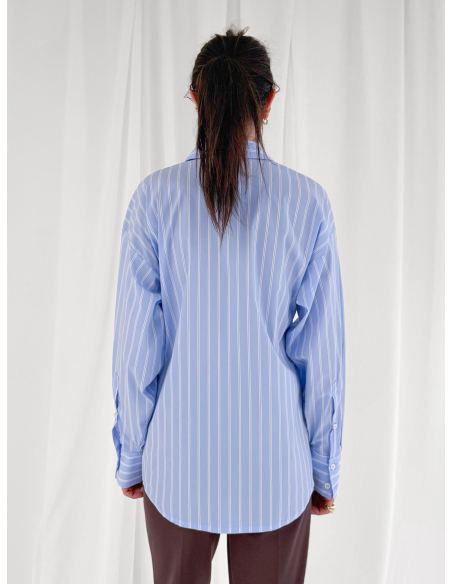 Striped cotton poplin shirt