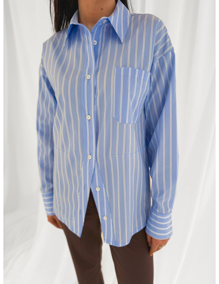 Striped cotton poplin shirt