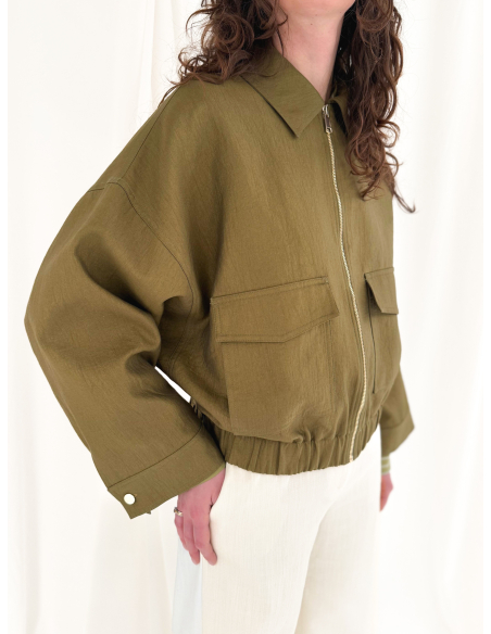Viscose blend bomber jacket