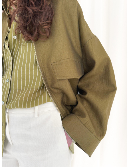 Viscose blend bomber jacket