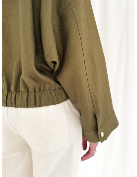 Viscose blend bomber jacket