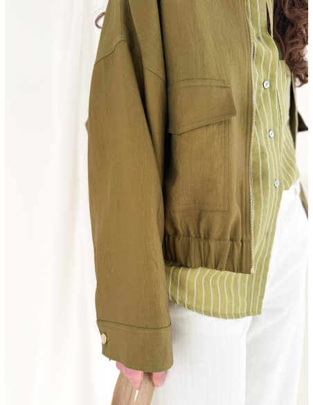 Viscose blend bomber jacket