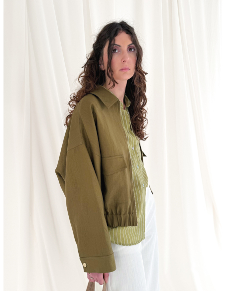 Viscose blend bomber jacket