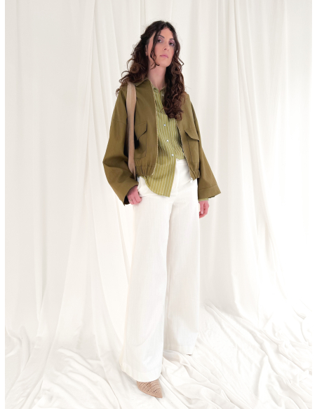 Viscose blend bomber jacket