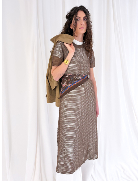 Maxi dress in maglia traforato