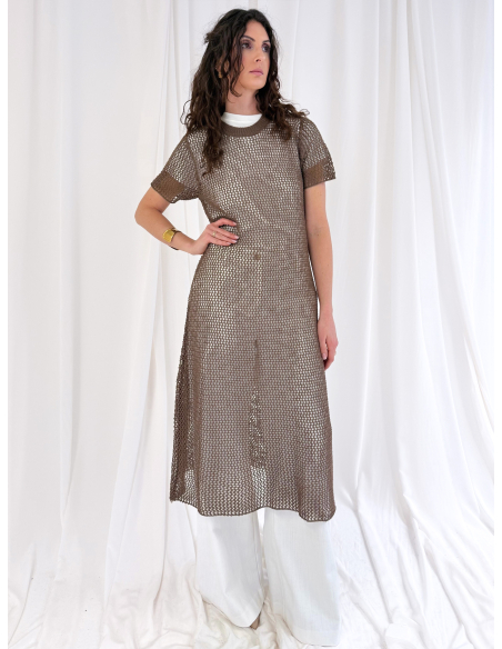 Maxi dress in maglia traforato