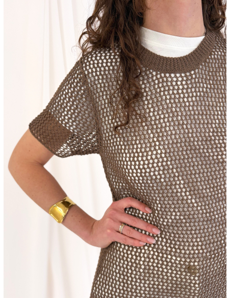 Maxi dress in maglia traforato