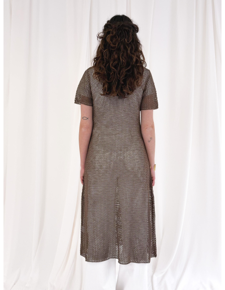 Maxi dress in maglia traforato