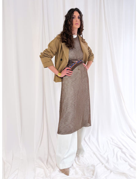 Maxi dress in maglia traforato