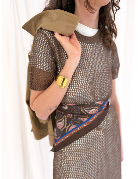 Maxi dress in maglia traforato