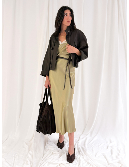 Satin longuette skirt