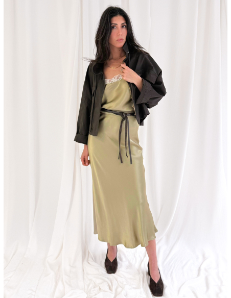Satin longuette skirt