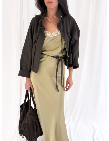 Satin longuette skirt