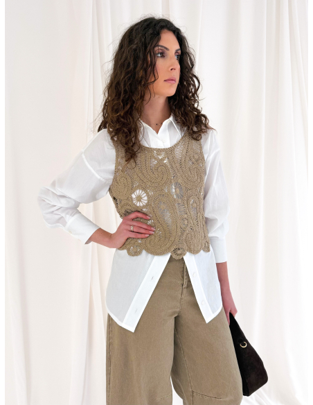 Top in maglia crochet