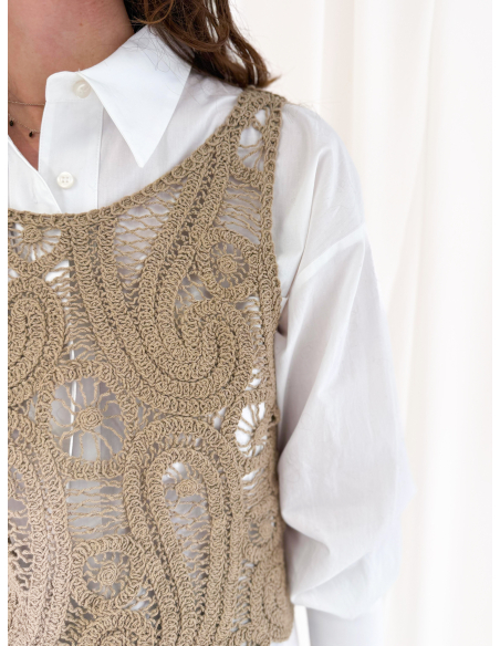 Top in maglia crochet