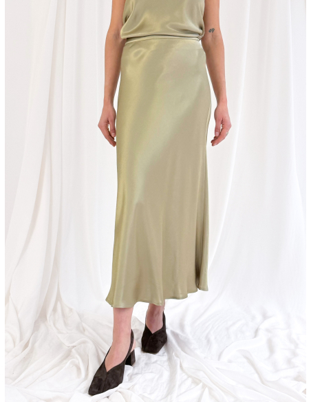 Satin longuette skirt