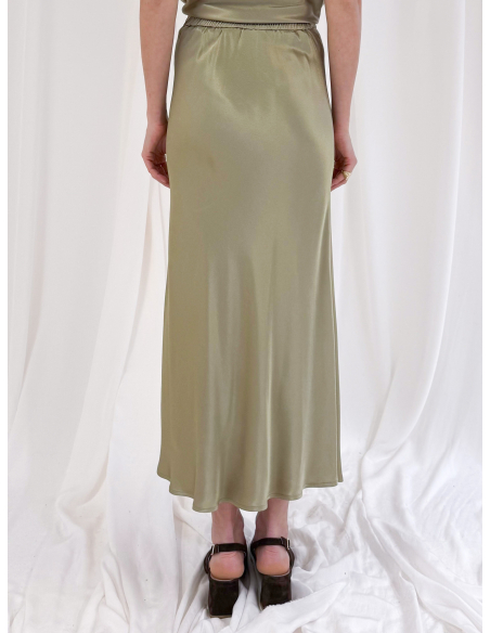 Satin longuette skirt