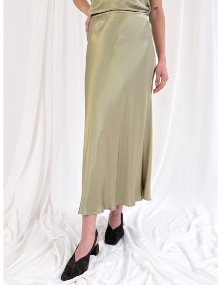 Satin longuette skirt