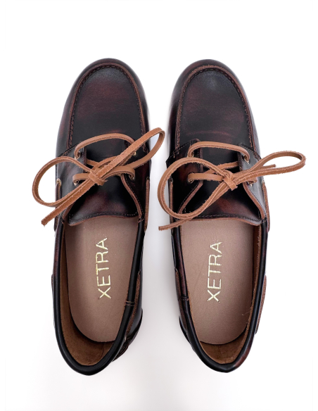 Bleached leather slip on