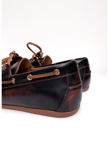 Bleached leather slip on