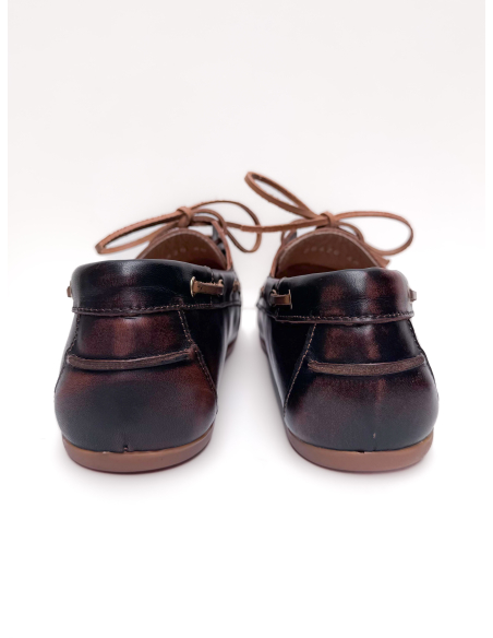 Bleached leather slip on