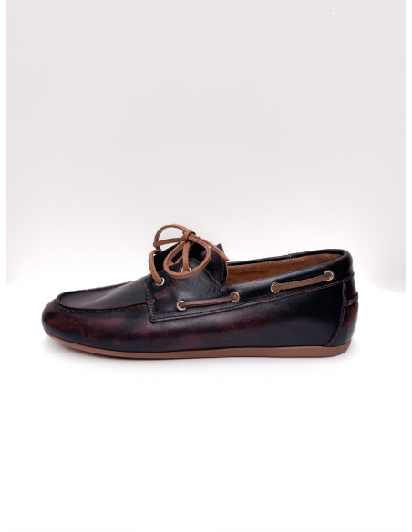 Bleached leather slip on