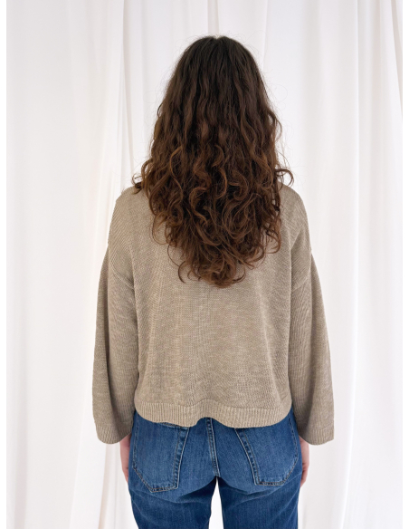 Crew neck sweater in viscose blend
