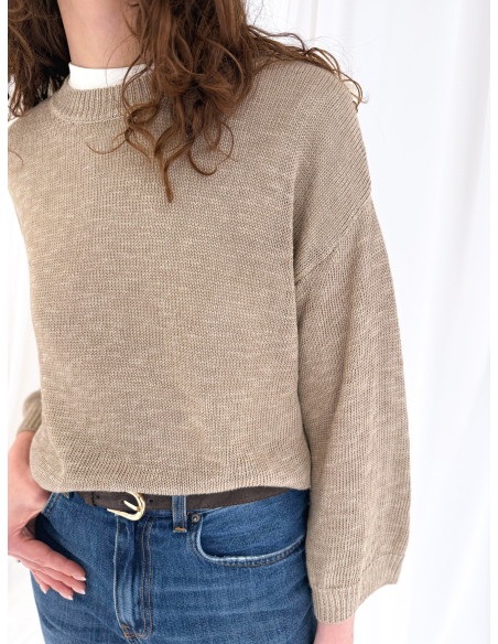 Maglia girocollo in misto viscosa