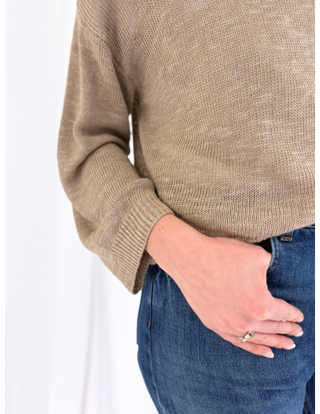 Crew neck sweater in viscose blend