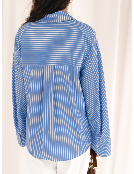 Striped shirt with wide sleeves