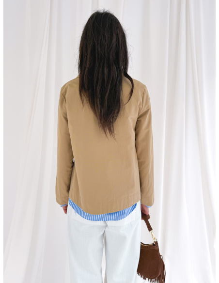 Double-breasted cotton caban