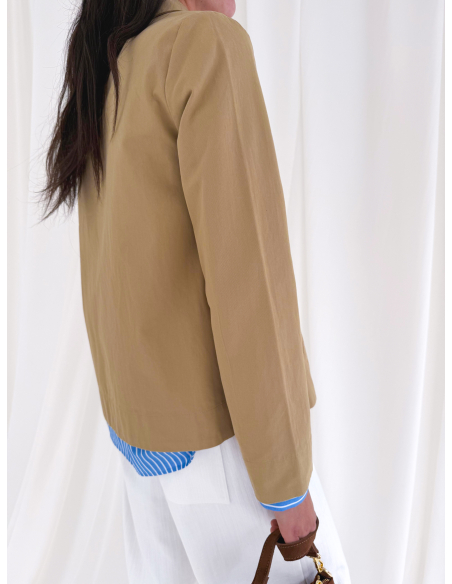 Double-breasted cotton caban