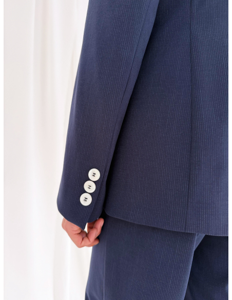 Single-breasted pinstriped Milanese jacket