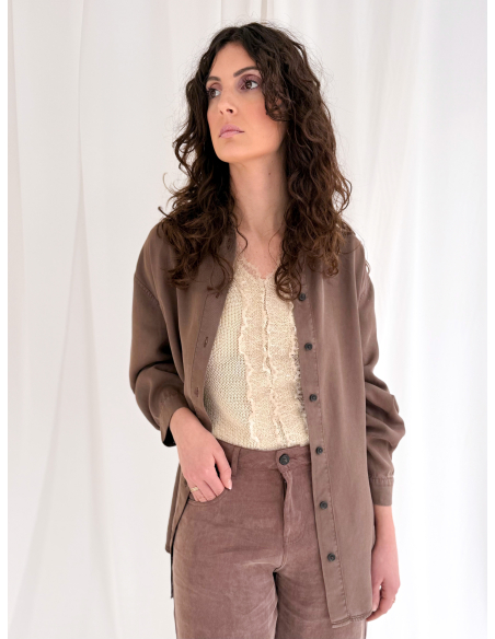 Camicia oversize in viscosa di eucalipto