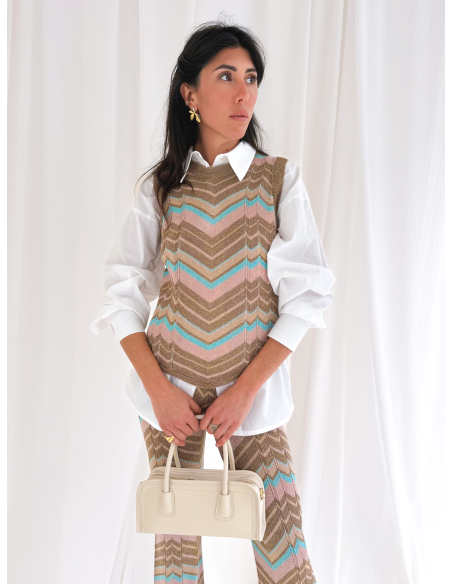 Top jacquard in lurex