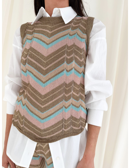 Top jacquard in lurex