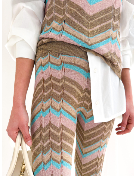 Jacquard lurex trousers