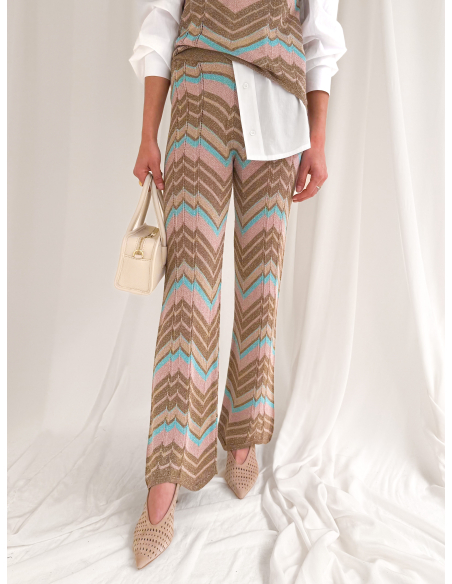 Jacquard lurex trousers