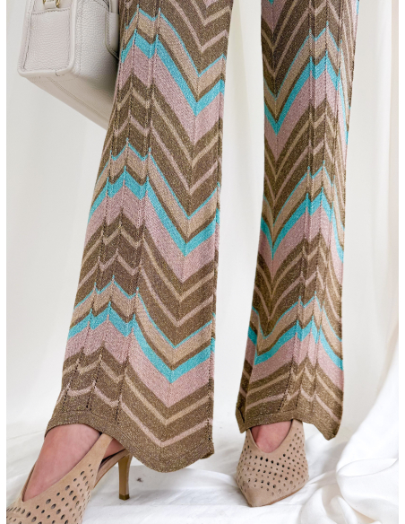 Jacquard lurex trousers
