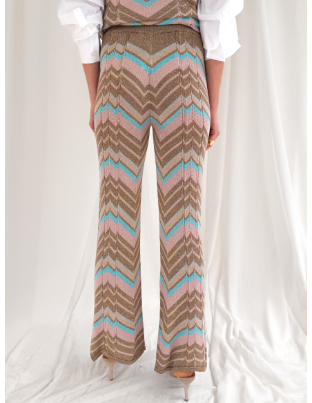 Pantalone jacquard in lurex