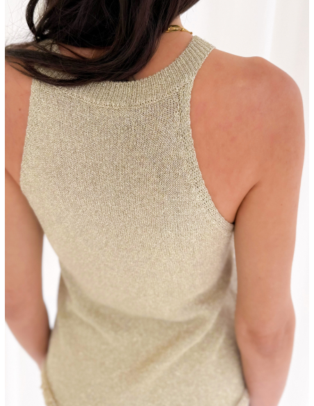 Top lurex con frange