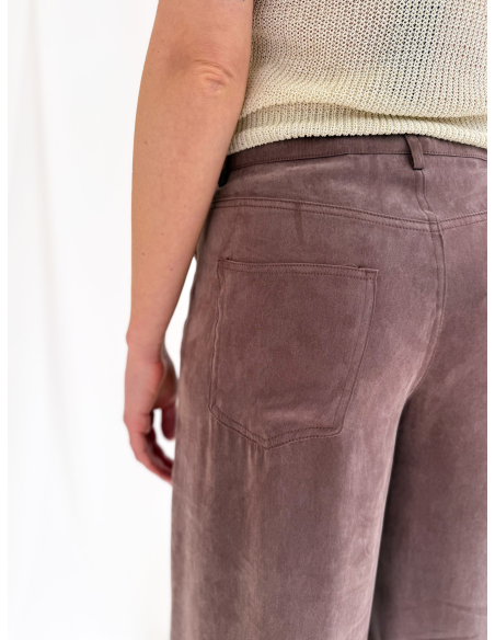 Pantalone fluido effetto slavato