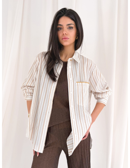 Striped shirt with pocket