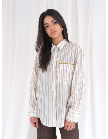 Striped shirt with pocket