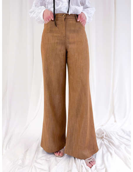 Pantalone fluido in viscosa di eucalipto