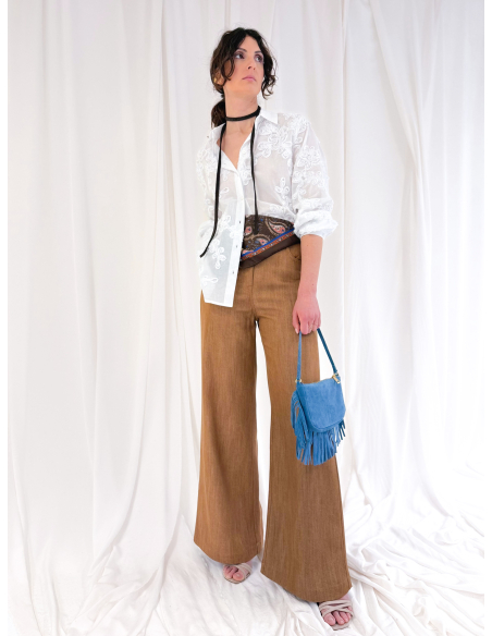 Pantalone fluido in viscosa di eucalipto